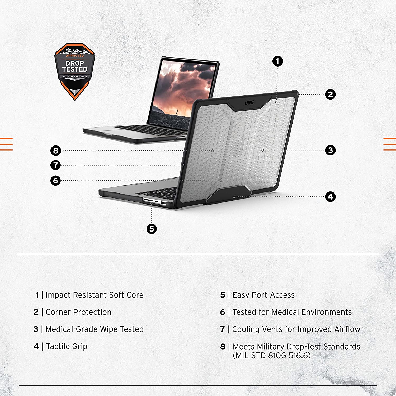 UAG MacBook Pro 14" (M1 Pro/M1 Max) Plyo Case - Ice