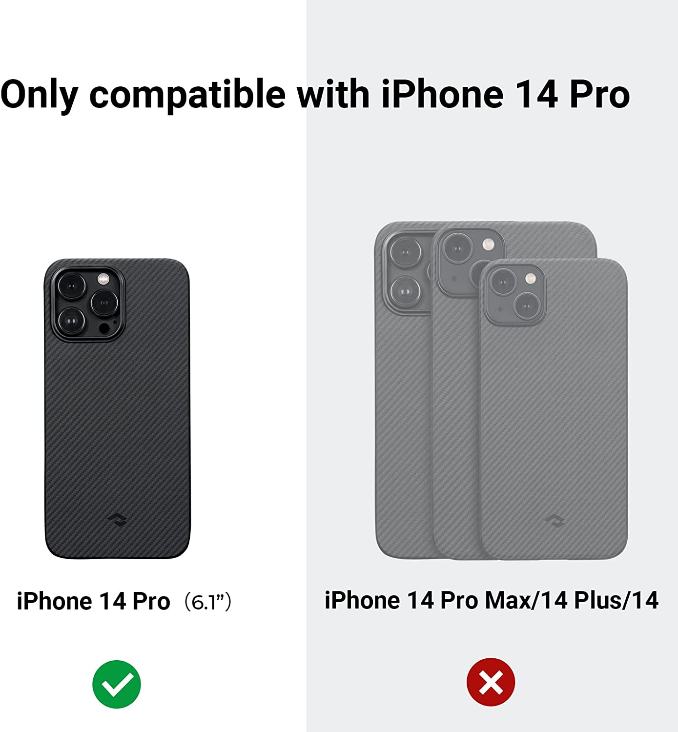 Pitaka iPhone14 Pro MagEZ Case - Black/Grey Twill