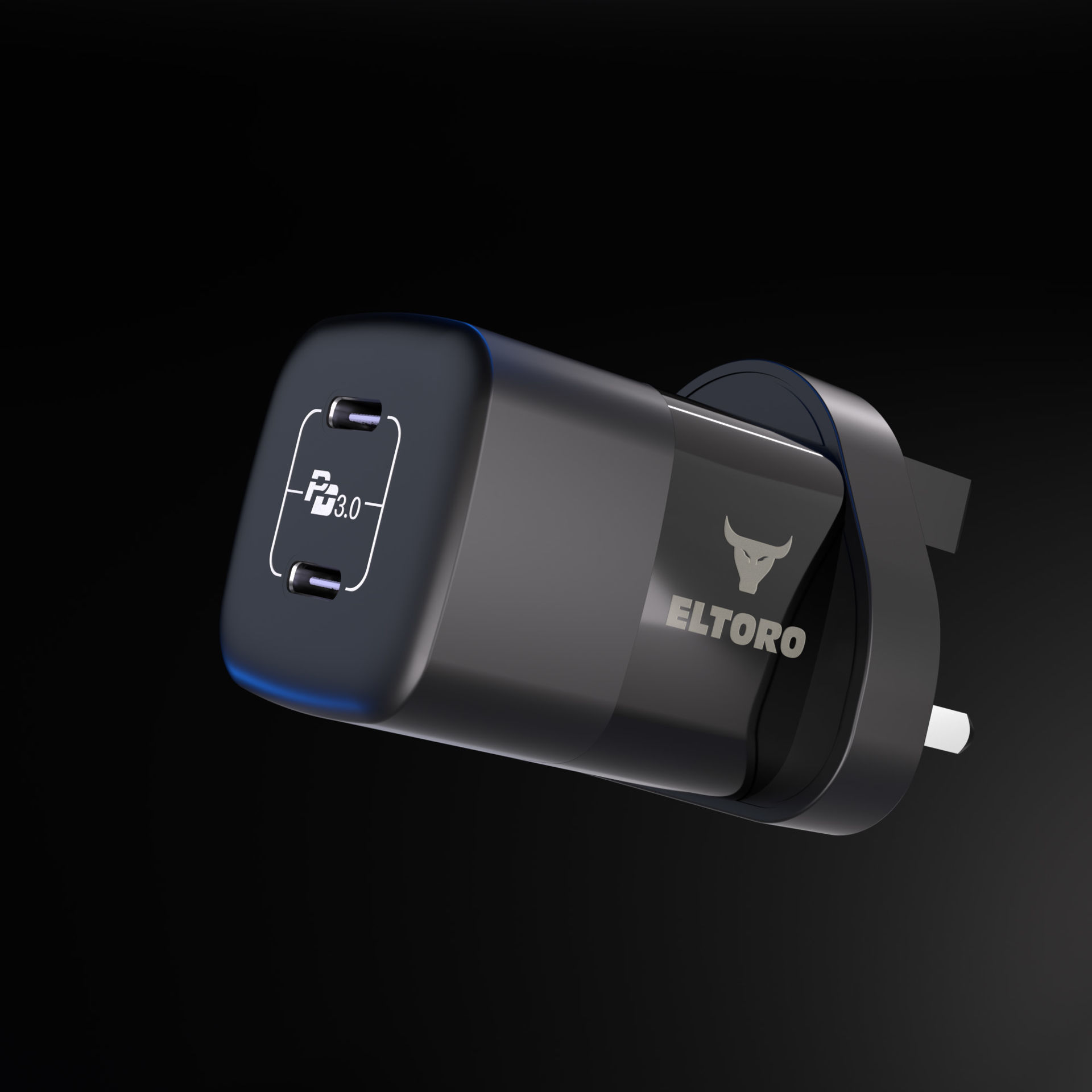 Eltoro Home Charger 35W Pd 3.0 Gan With 2 Ports 2 Usb-C - Black