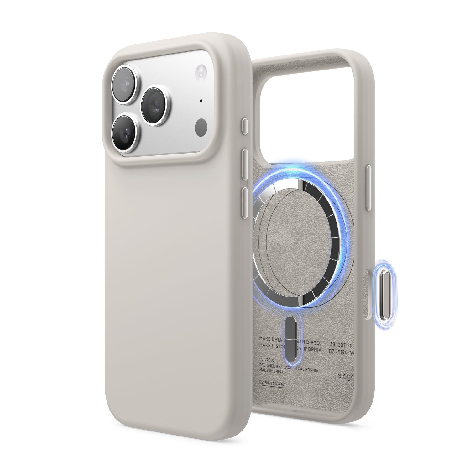 Elago iPhone 17 Pro Magnetic Silicone Case (Camera Control Key Included)