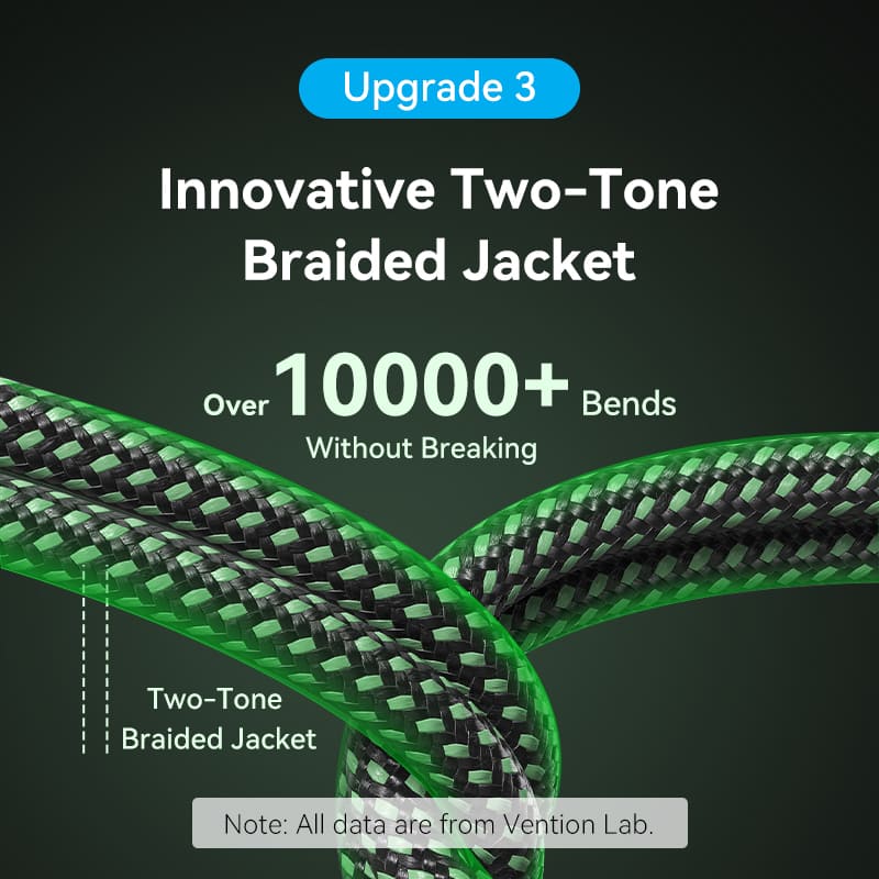 Vention Cotton Braided Ultra Thin HDMI-A Male to Male HD Cable 8K 2M Aluminum Alloy Type