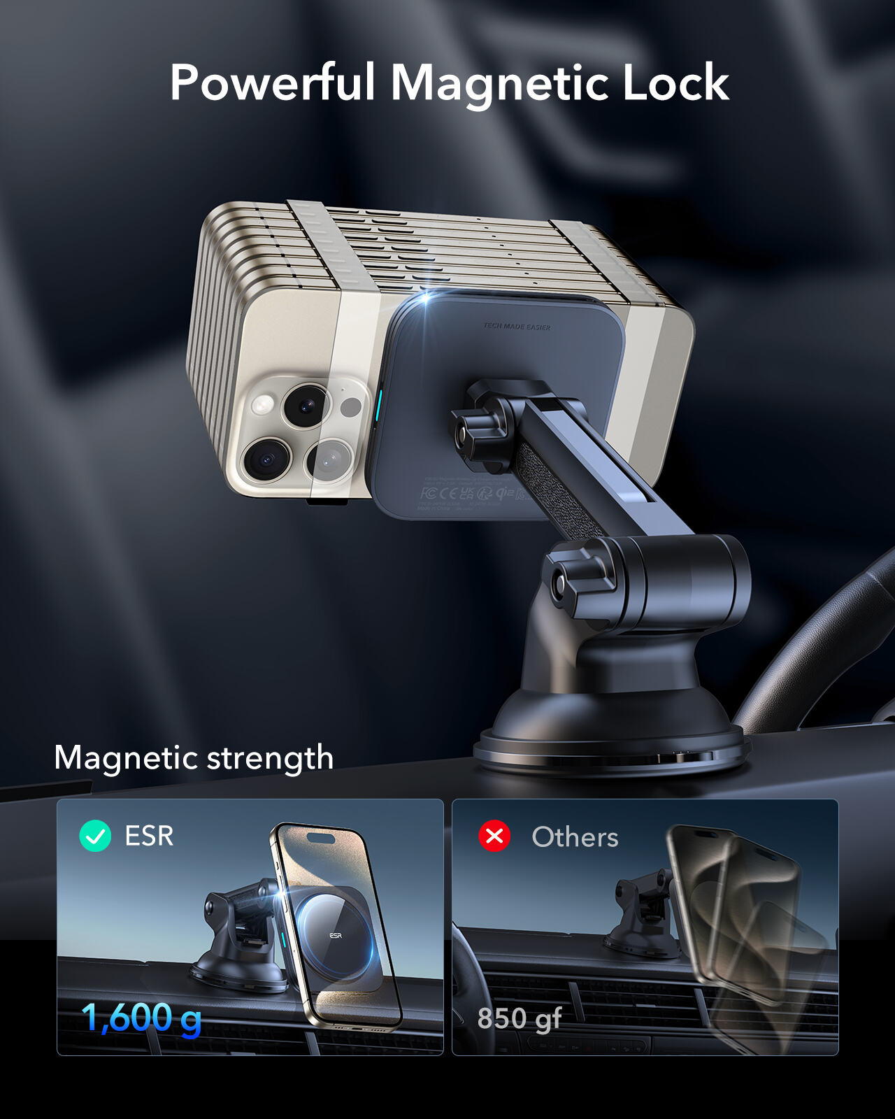 ESR Dashboard Wireless Charger Qi2 