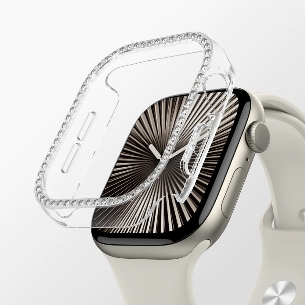 AMAZINGTHING GLAMOUR GLEAMFIT CASE FOR APPLE WATCH SERIES 11/10 42MM