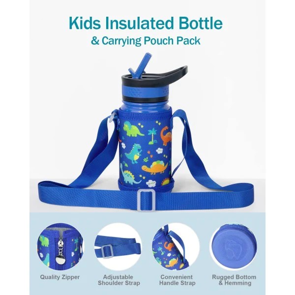Buzio Kids Bottle with Straw Lid and Sleeve 500ML