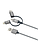 Juku Charge & Sync 3-in-1 Cable (Micro USB, Lightning & USB-C), 1.2M, 2.4A, Space Grey Braided