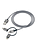 Juku Charge & Sync 3-in-1 Cable (Micro USB, Lightning & USB-C), 1.2M, 2.4A, Space Grey Braided