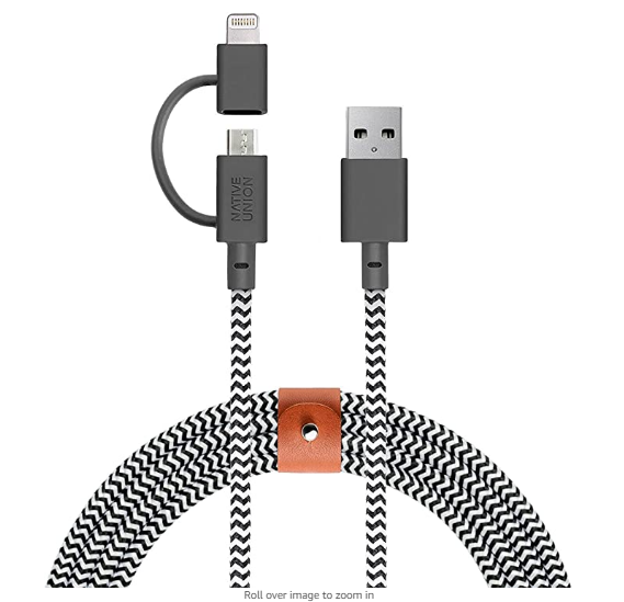 Native Union Belt Cable - TwinHead (2M) -Zebra