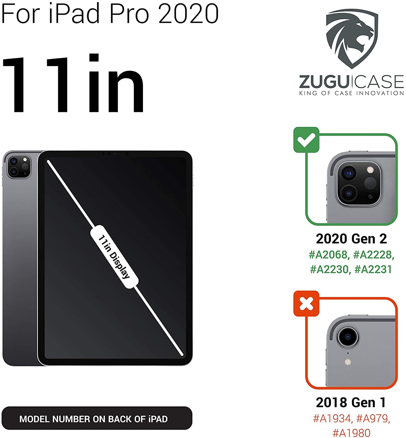 Zugu Alpha Case 2020 iPad Pro 11 2nd Gen - Black