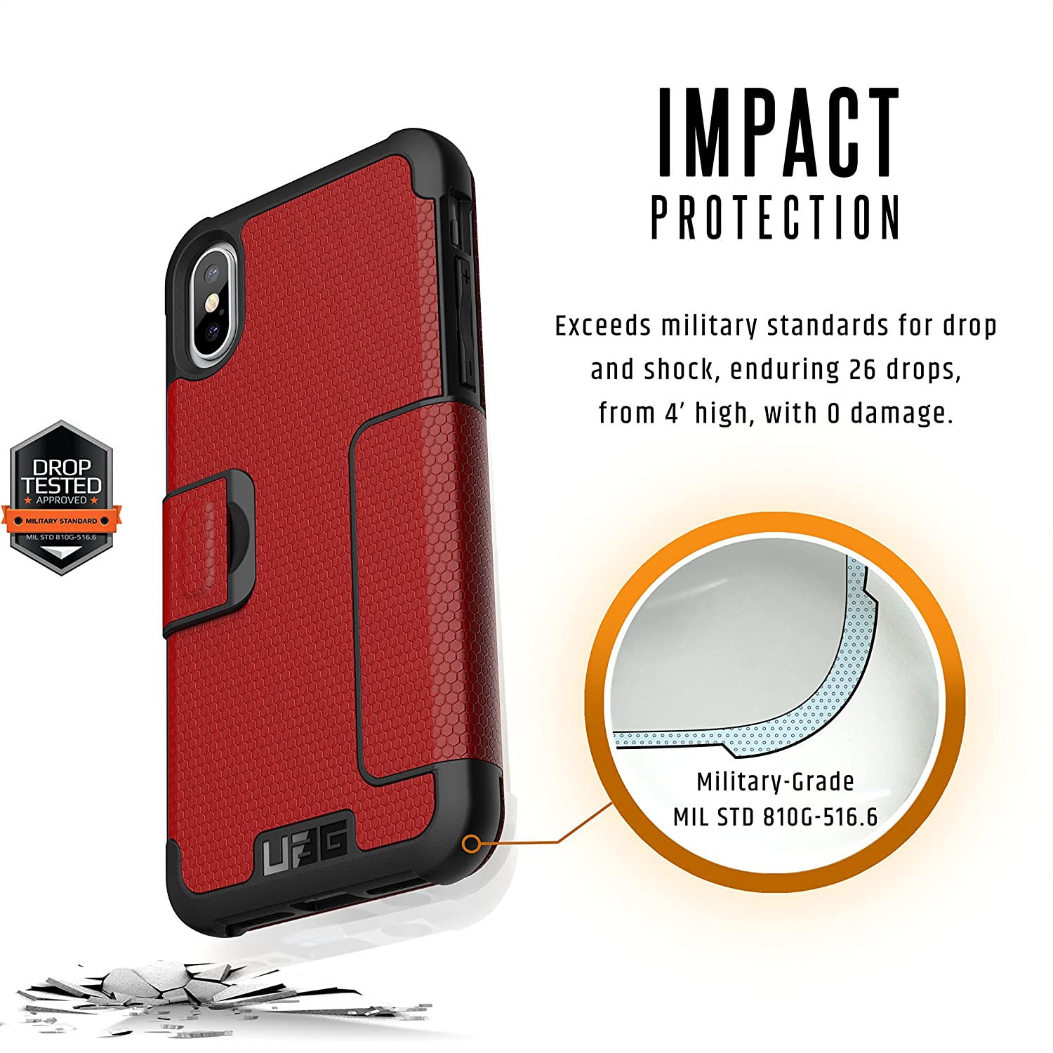 UAG iPhone XS Metropolis Case- Magma/Silver