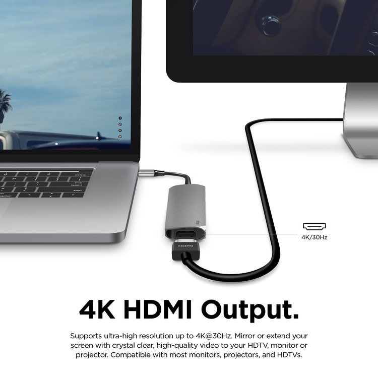 Elago 6 in 1 Card Reader/HDMI Multi Hub USB-C
