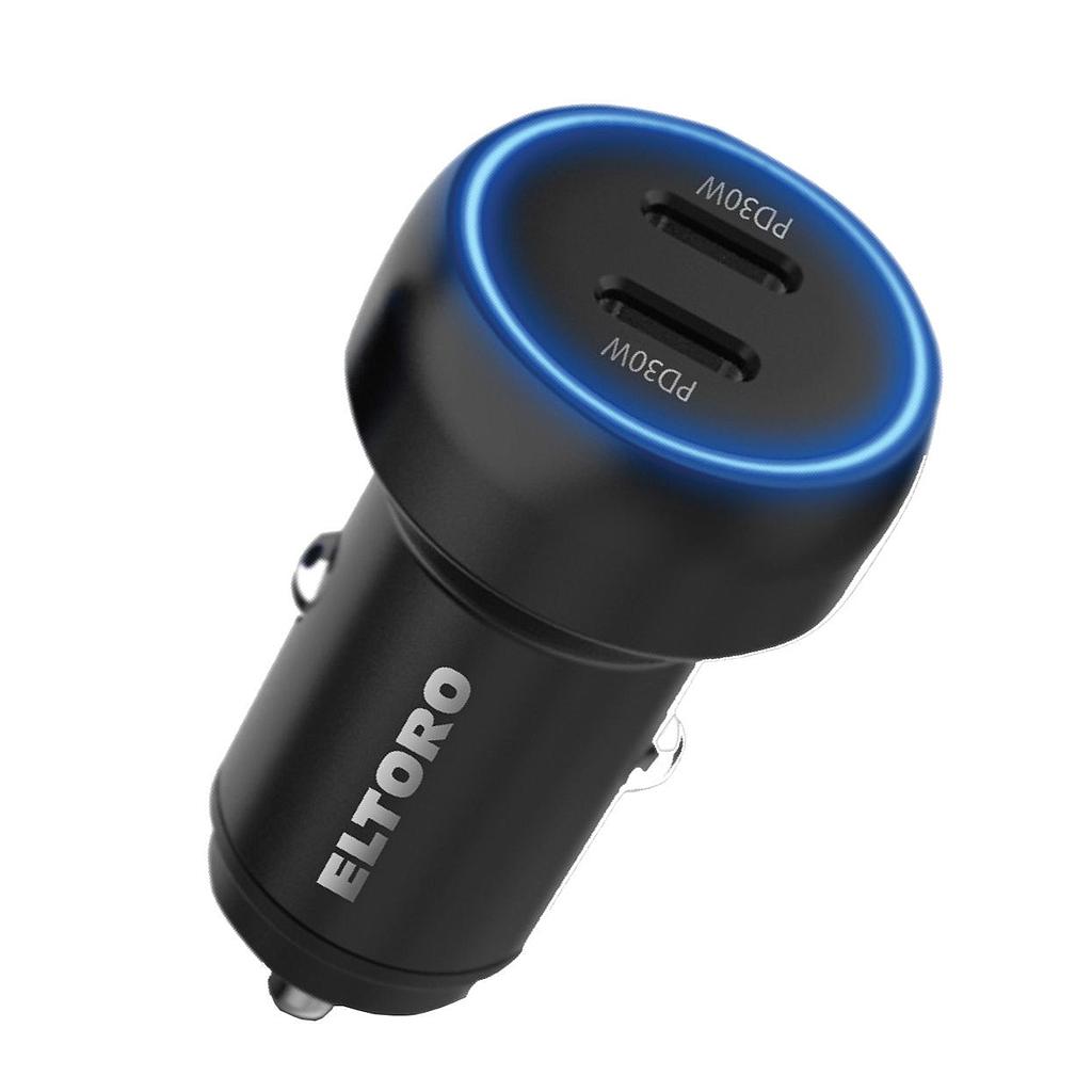 Eltoro Car Plug 60W 2 Port USB-C 30W + 30W PD - Black