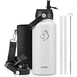 Buzio Duet Series Water Bottle with 2 Lids and Sleeve 1L