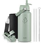 Buzio Duet Series Water Bottle with 2 Lids and Sleeve 1L