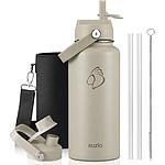 Buzio Duet Series Water Bottle with 2 Lids and Sleeve 1L