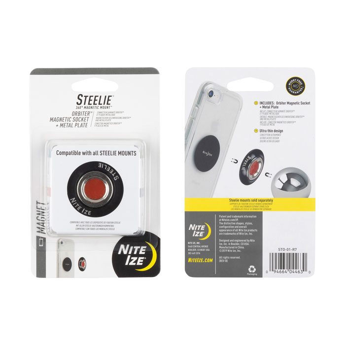 NiteIze Steelie® Orbiter™ Magnetic Socket + Metal Plate