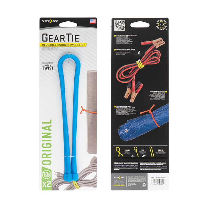 NiteIze Gear Tie® Reusable Rubber Twist Tie™ 18 in. - 2 Pack