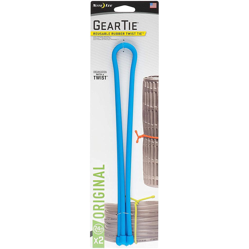 Gear Tie® Reusable Rubber Twist Tie™ 24 in. - 2 Pack - US - Bright Blue