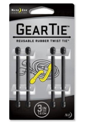 NiteIze Gear Tie® Reusable Rubber Twist Tie 3 in. - 4 Pack