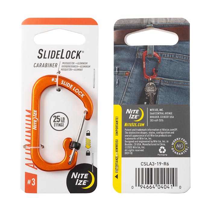 NiteIze SlideLock® Carabiner Aluminum #3 - Orange