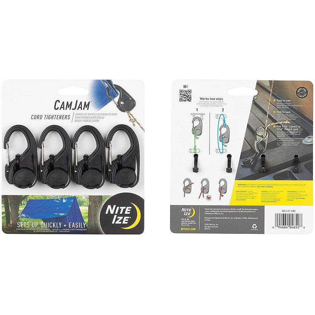 NiteIze CamJam® Cord Tightener - 4 Pack - Plastic