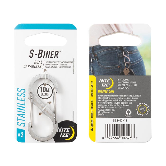 NiteIze S-Biner® Stainless Steel Dual Carabiner #2 - Stainless
