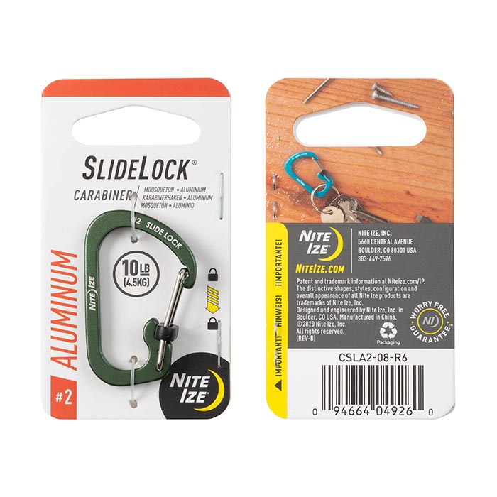 NiteIze SlideLock® Carabiner Aluminum #2 - Olive