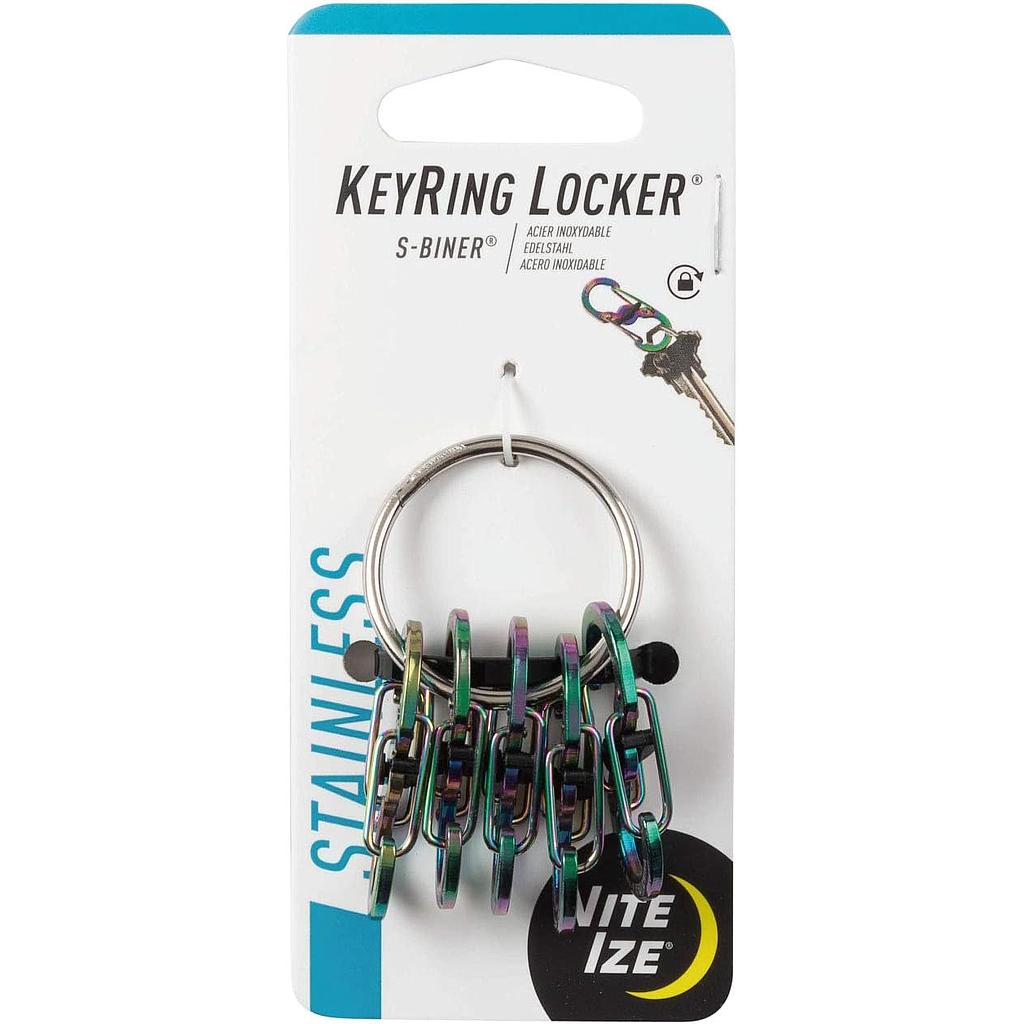 NiteIze KeyRing Locker™ S-Biner® Stainless Steel - Spectrum
