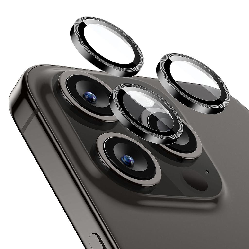 ESR iPhone 15 Pro/15 Pro Max Premium Clear 9H Fullcover Tempered Glass Camera Protector - Black