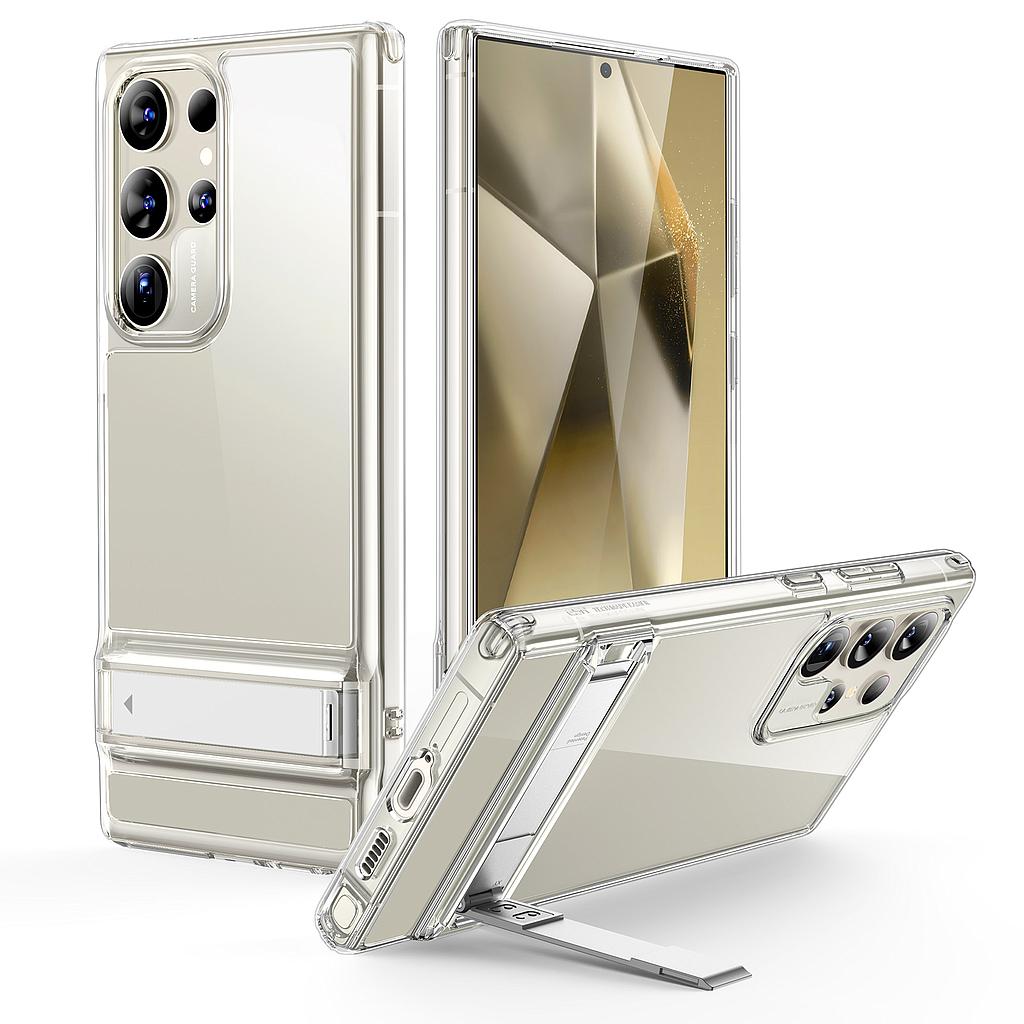 ESR Samsung Galaxy S24 Ultra Air Shield Boost Metal Kickstand+Hard PC Back + Flexible Bumper Protective Case